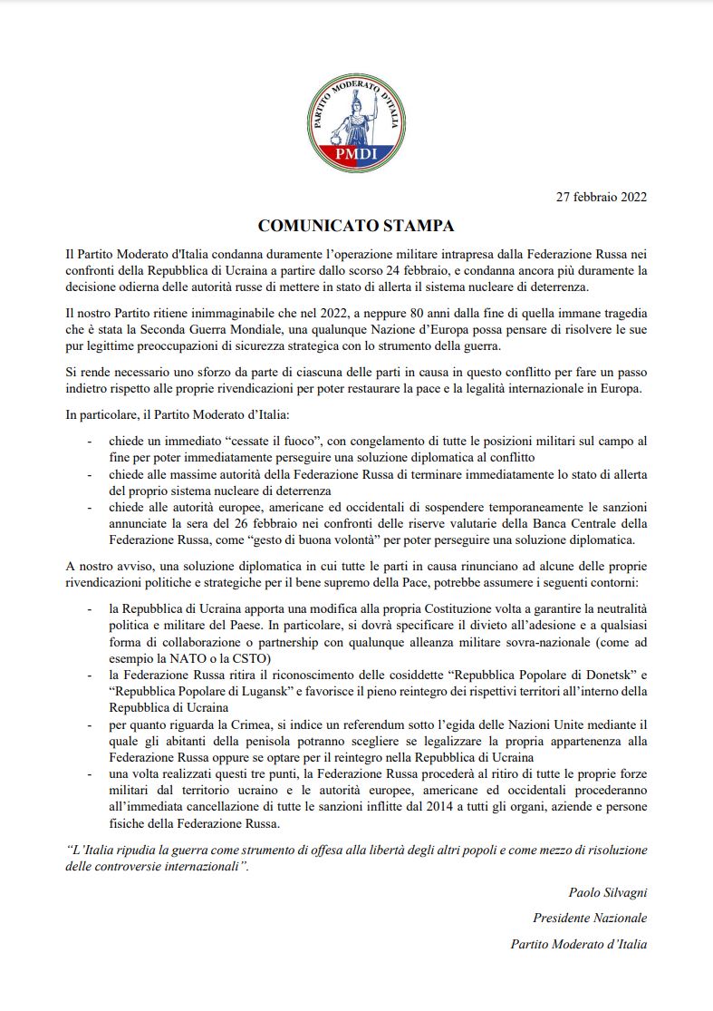 PMDI Comunicato Stampa 27 febbraio 2022