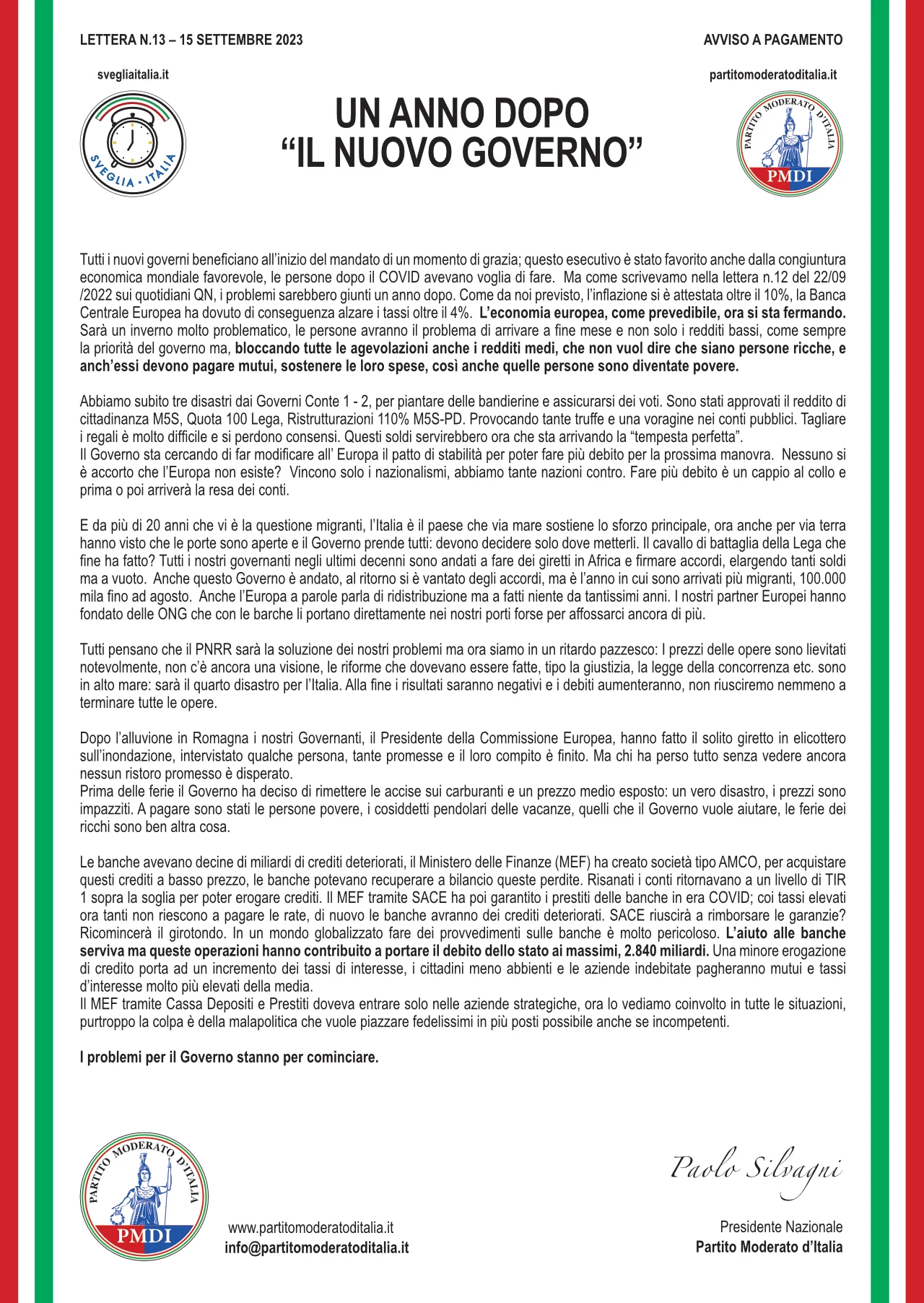 lettera aperta N.13